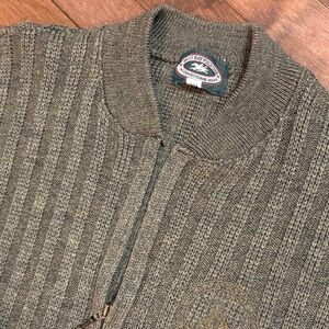 Men's Vintage Wool Blend Full Zip-Up Sweater Size Small